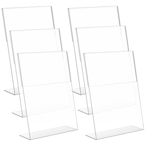 Image of Shuban Acrylic Sign Holder L Shape Double Sided Portrait Style Menu Ad Frame Display Stand (L- Shape 05 x 07 Inch-(6Pcs))