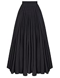 Scarlet Darkness Women Casual Maxi Skirt Flowy Bohemian Renaissance Long Skirts Black S