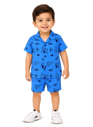 Image of 3BROS Baby Boys & Baby Girls Pure Cotton Clothing Set Casual Half Sleeves Shirt with Shorts Set For Boys & Girls
