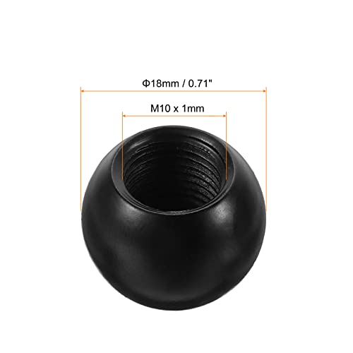 Image of PATIKIL M10 x 1mm Thread Lamp Finials Cap Knob, 10 Pack Lamp Decoration Screw Caps for Lamp Harp Holder's Top Lamp Shade, Large Size Black
