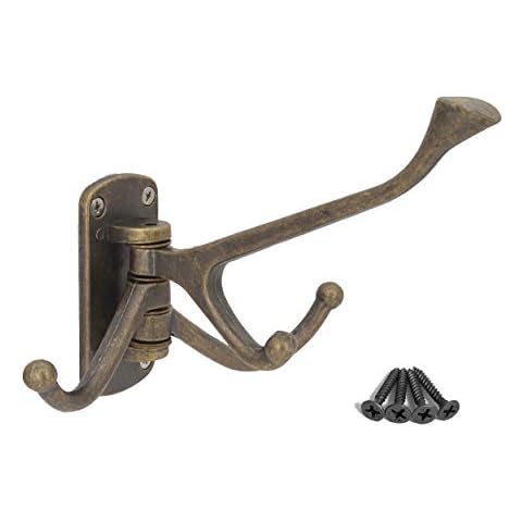 Rustic Coat Hook Zinc Alloy Wall Mounted Multifunctional Foldable Decoration Robe Hook Swivel Hook (Antique Bronze) by OVOV Cover