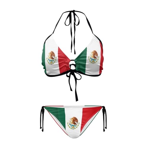 Mexico Country Flag Print Women Micro Sexy Bikini Bra Set Summer Beachwear Sexy Beach Two Pieces Bathing Suits