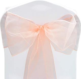 Time to Sparkle Pack of 10 Organza Sashes 22x280cm Wider Sash Fuller Bows Chair Cover Bows Sash for Wedding Party Birthday Decoration - Red