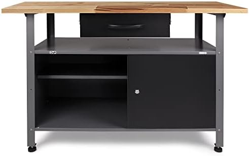 Produktbild von Ondis24 Werkbank 120 Cm – Metall-Werktisch Rot, Mit 2 Kugelgelagerten Schubladen Und 2 Abschließbaren Türen, TÜV-geprüft