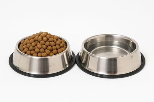 Kit 2 Comedouro 1000 ml Inox Tigela Pote Ração Água Cão Médio e G...