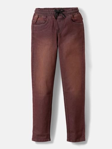 Image of Urbano Juniors Boys Mid Rise Regular Fit Washed Denim Jogger Jeans Stretchable