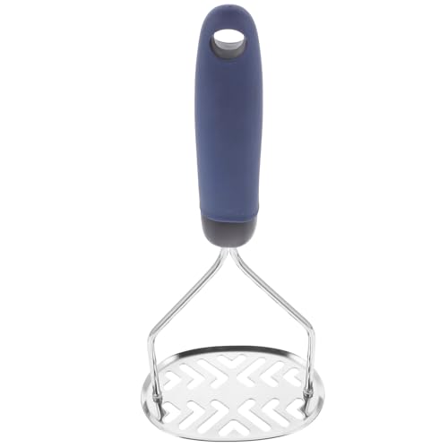 OFFIGAM Stainless Steel Manual Potato Masher Kitchen Utensil Food Crusher Vegetable Smasher with Ergonomic Handle for Easy Pressing and Fine Mashing and Food-safe Cooking Gadget