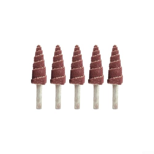 5 cabezales de lijado cónicos de grano 80 de 6 mm para herramientas giratorias, accesorios de molienda para madera, plástico y metal, compatibles con taladro eléctrico (6 x 16 mm)
