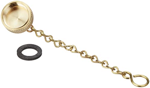 ABA Beul 20014.004.2 Verschlusskappe rund mit Kette und EPDM-Scheibe, Innengewinde 1/2’’, Messing
