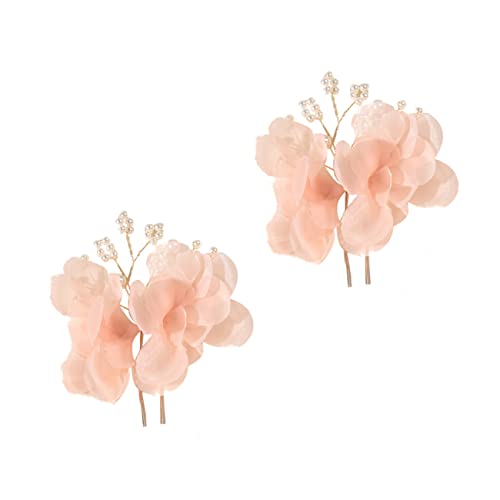 Healvian 2pezzi Forcine Capelli Donna Forma Di u Con Perla e Fiore Design Antiscivolo Adatte Per Capelli Lunghi e Folti Accessori Eleganti Per Ragazze e Donne