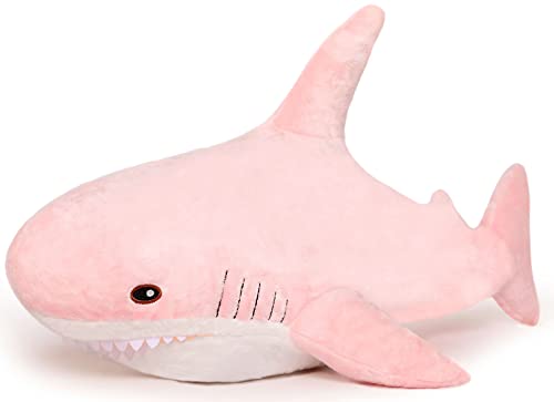 Morismos B09T37295F Pink Shark Plush Toy, 40In Stuffed Animal cover