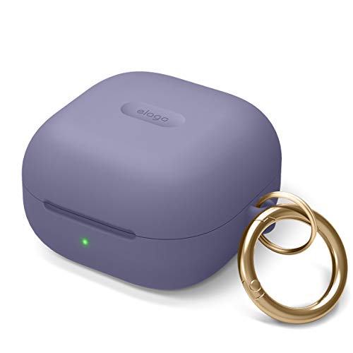 elago Silicone Case with Keychain for Galaxy Buds FE, Buds2 Pro/Live; Compatible with Galaxy Buds2, Pro (Lavender Grey)