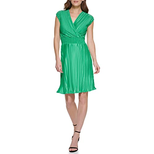 Robe en maille de luxe DKNY coupe affinée vert pomme haut de gamme