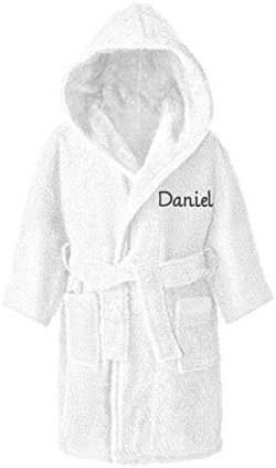 Personalised Boys & Girls 100% Cotton Hooded Bathrobe Towelling Bath ...