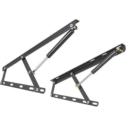 Heavy Duty Tatami Gas Strut Hydraulic Rod, Hydraulic Bed Lift Hinge with Screw, 2Pcs Pneumatic Storage Bed Lift Mechanism(1500mm)