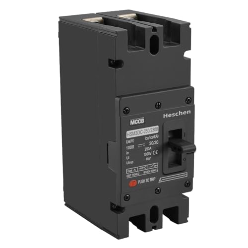 Heschen DC Molded Case Circuit Breaker MCCB, 2 Poles DC1000V, Photovoltaic Circuit Breaker