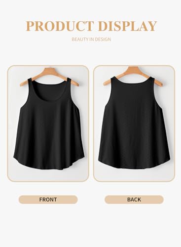 Eytino Womens Plus Size Tank Tops Summer Eyelet Embroidery Sleeveless T-Shirts Tops Scoop Neck Causal Loose Flowy Cami(1X-5X)4