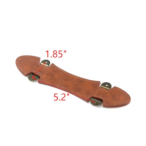 Image of MY MIRONEY 9.65 inch Brown Leather Handle Vintage Style Luggage Parts Handle Replacement Amplifier Strap for Luggage Suitcase, Type 3