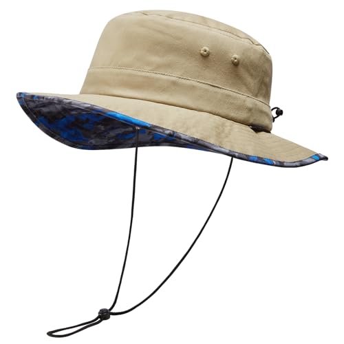 Image of UPF 50+ Foldable Sun Hat Patterned Under Brim Bucket Hats for Summer Hiking Fishing Beach Safari Men Women