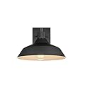 Globe Electric Modern Farmhouse Wall Sconce, Matte Black, 12 x 11 x 9 inches, Indoor/Outdoor, Kitchen, Porch Decor, 60W Bulb