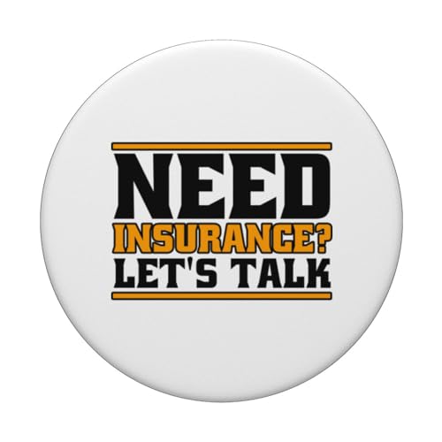Need Insurance Let's Talk Health Care Life Insurance Agent PopSockets Swappable PopGrip, Black - Image 3