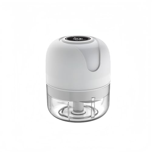 電動みじん切り器 ・USB充電式| にんにく/生姜/野菜/肉/ナッツ対応 | 水洗い可能・BPAフリー素材・小型フードプロセッサー | 家庭用調理器具 (250ml(三枚刃),ホワイト)