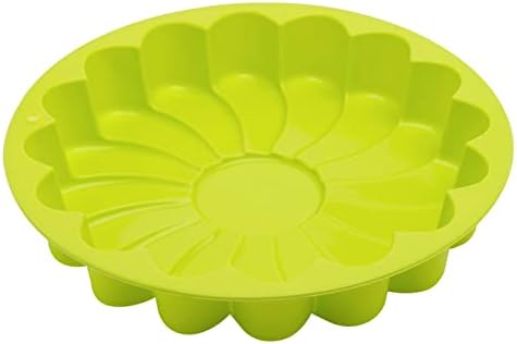 EORTA Silicone Large Cake Mold 23 CM/9 Inch Flower Shaped Round Nonstick Baking Pan Brownie/Cheesecake/Tart/Pie/Flan/Bread Baking Tray for Birthday, Anniversary, Party, Random Color