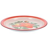 BESTYASH Plato de Esmalte Clásico de 30 Cm, Bandeja para Servir Multifunción, Plato Decorativo para Comida Occidental, Adecuado para Hogar, Restaurante y Celebraciones