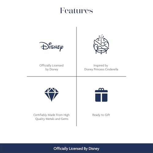 Jewelili Enchanted Disney Fine Jewelry Sterling Silver and 10K Rose Gold 1/6 CTTW Cinderella Tiara Ring4