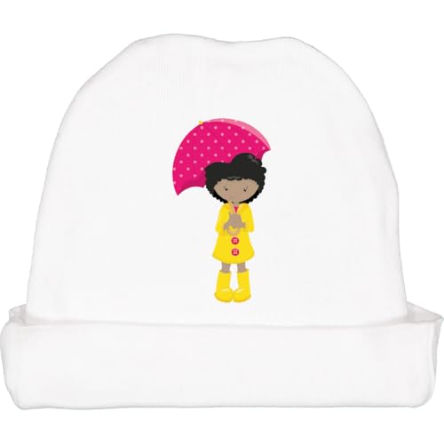 inktastic African American Girl, Girl in Raincoat, Umbrella Baby Beanie Hat