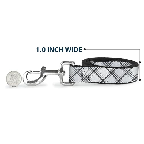 Laisse pour chien Buckle-Down en différentes longueurs blanc et gris