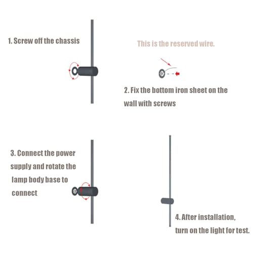 Lámpara de Pared Giratoria 360° Luz Interior LED para Apliques de Dormitorio 60cm 4