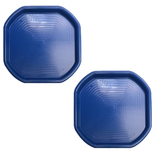 (Set of 2) - Small Octagoanal Blue Mixing Tray 70Cm Diameter Tuff Spot Mixing Board Sand Water Activity Kids Play Heavy Duty Plastic Strong and Premium Messy Tray Multipurpose Tray (Blue)