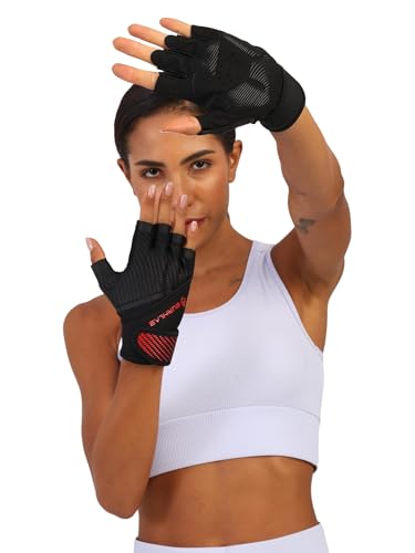 Image of BURNLAB Flex Wirst Support Gym Gloves for Men and Women - Ideal for Weightlifting, Cycling, Crossfit, Offers Good Grip and Soft Padding (Black, XL)