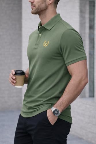 Image of Mack Jonney Men's Cotton Polo T-Shirt|Solid Regular Fit|Half Sleeve Collar T-Shirt for Casual Wear-MJ-32