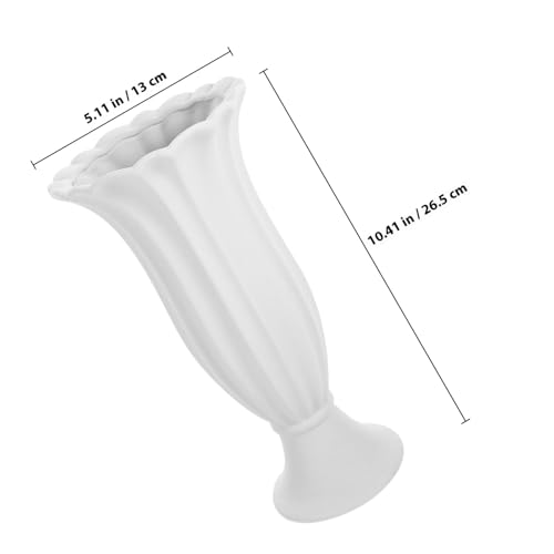 Vase funéraire céramique blanche durable contre gel et intempéries de tombe