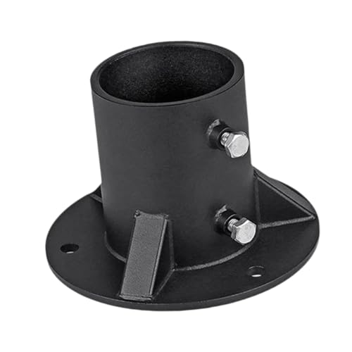 Leefasy Fence Post Floor Flange with Screws Concrete Mount Sturdy Metal Round Fence Mailbox Brackets for Railing Lamp Deck, 65mm