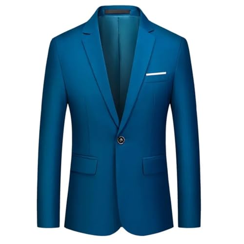 Men's Four Seasons Solid Color Slim Casual Business Suit Jacket Wedding Dress Party Blazer4