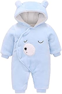 ROSEBEAR Baby Girls Boys Newborn Jumpsuit Romper Hooded Coats Thicken Winter Outwear Snowsuit Onesies Warm Pajamas
