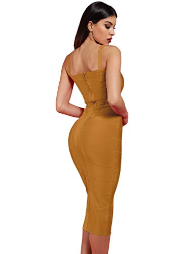 Whoinshop Women's Rayon Strap Celebrity Midi Evening Party Bandage Dress4