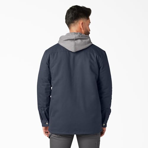 Image of Dickies Men's Fleece Hooded Duck Shirt Jacket With Hydroshield