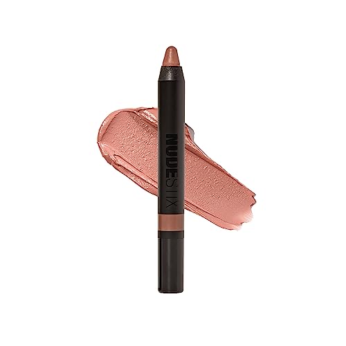 Nudestix Intense Matte Lip + Cheek Pencil, Lipstick + Lip Liner + Cheek Blush Tint, Multi Use Makeup for Long Lasting Color, Smooth Coverage, Shade: Sunkissed Nude