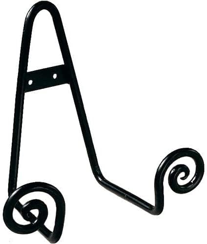 TRIPARDecorative Scroll Rack, Small Black Display (3.75 Inch Depth) - Lightweight and Durable - Functions as Wall Rack or Tabletop Easel - Showcase Beautiful Plates, China, Artwork and More