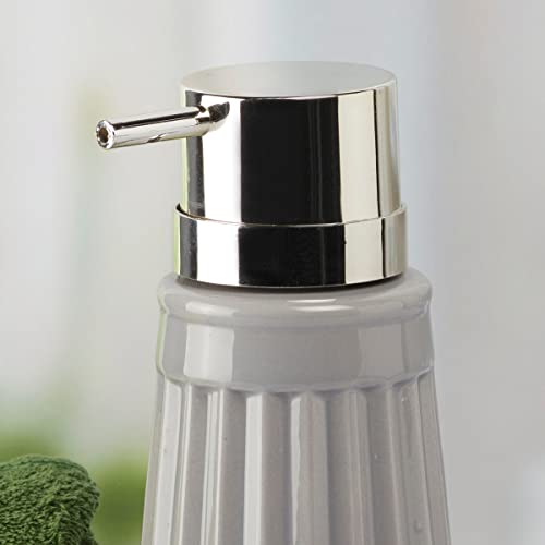 Image of Kookee Ceramic Soap Dispenser with Pump for Kitchen, Bathroom, & Wash Basin, Designer Refillable for Liquid Handwash, Shampoo & Lotion, Leakproof, Set of 1 (6034)