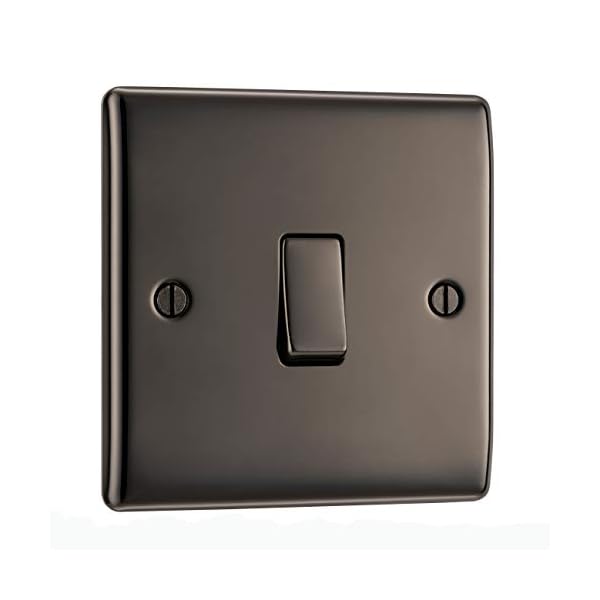 BG Electrical NBN12 Black Nickel 1 Gang 2 Way Switch
