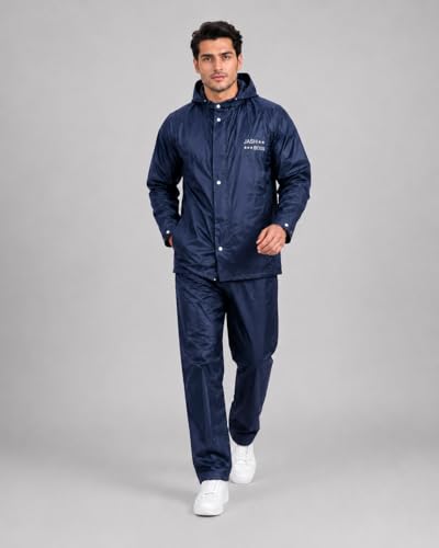Image of Vogaan Rain Coat for Men Waterproof Rain coat Set for Women with Reflective Trim-Windproof Jacket & Pants Suit with Hood, Pockets & Breathable, Durable Fabric for Outdoor, Travel, Bike & Trekking Use