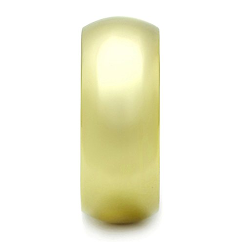 Marimor Jewelry 14K Gold Ion Plated Stainless Steel 316, 8mm Wide Wedding Band Womens Sizes 5-104