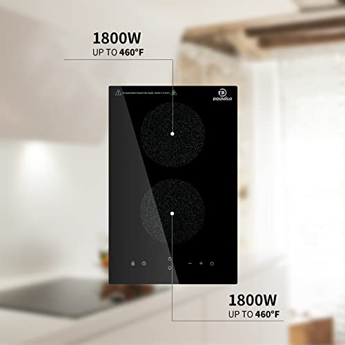 Doumigo Induction Cooktop, 2 Burner Electric Cooktop 120V Vertical