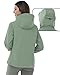 Outdoor Ventures Jacke Damen Wasserdichte Atmungsaktiv Softshelljacke - Übergangsjacke Winddichte Regenjacke Funktionsjacke mit Kapuze Eisgrün L
