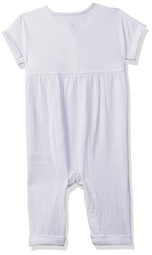 Image of miniklub Baby Round Neck Short Sleeve Knitted Cotton Romper (White Color)